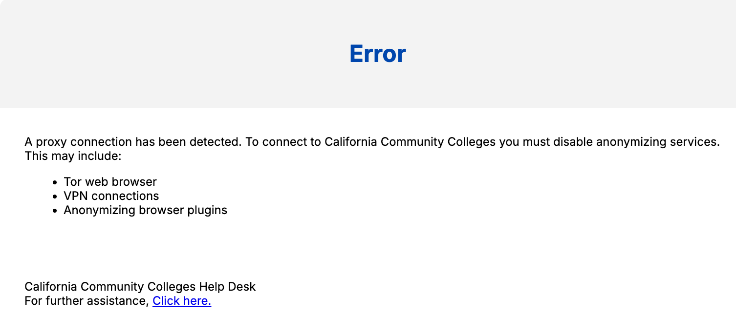 Screenshot of the proxy error a student might see. The text is in the paragraph above.