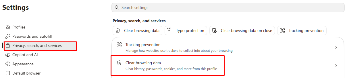 Edge Settings screen.